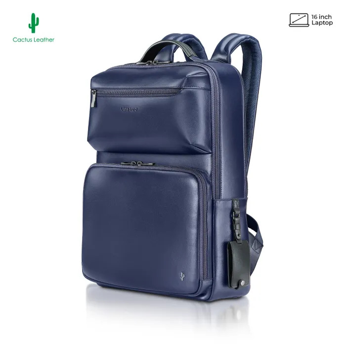 Lapis Bard Crossover Desert Bloom Cactus Leather 16-inch Backpack - Blue.jpg