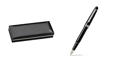 Montblanc Meisterstück Classique Medium Fountain Pen - Black With Platinum Trims