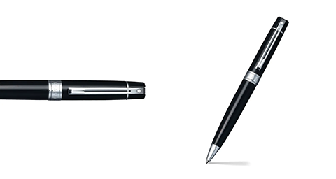 Sheaffer 300 9312 Glossy Black Ballpoint Pen With Chrome Trim
