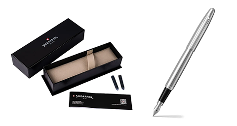 Sheaffer VFM 9426 Brushed Chrome Fountain Pen With Chrome Trim