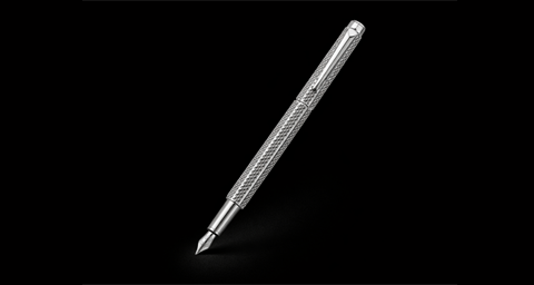 Caran d'Ache Ecridor Cubrik Silver Plated Rhodium Coated Fountain Pen.png
