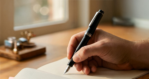 Pilot 2294 Justus 95 Net Black with Silver Trims Fountain Pen - Medium.jpg