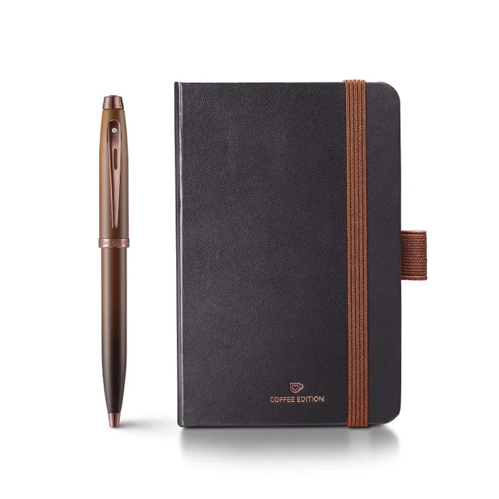 Sheaffer 100 Gift Set 9374 Coffee Edition Ballpoint Pen with Regal Brown PVD Trims and Small Notebook - Matt.jpg