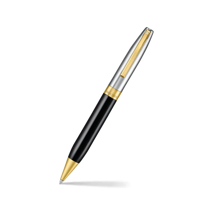 Sheaffer Legacy 9065 Glossy Black and Chrome Bi-color Ballpoint Pen with 14K PVD Gold-Plated, Stainless Steel Trims.jpg